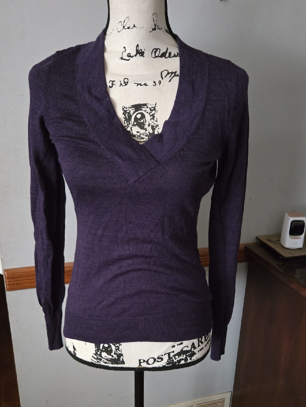 The Limited Deep Purple V-Neck Sweater
